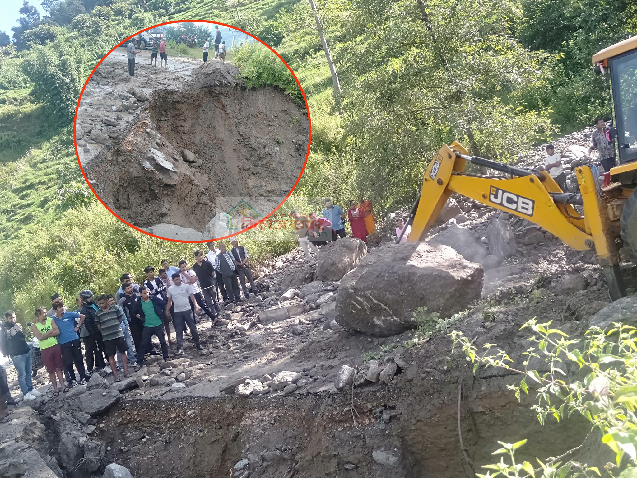 पहिरोले अबरुद्ध बनेको पुष्पलाल मार्ग अन्तर्गत भिरकोट माझीगाउँको सडक सुचारु